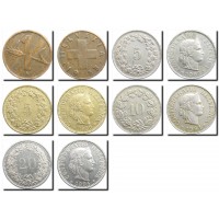 Набор монет Швейцарии (5 монет)