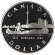 Канада 1 доллар 1984 150 лет Торонто Индеец