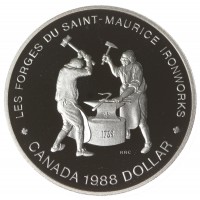 Канада 1 доллар 1988 250 лет кузницам Сен-Мориса