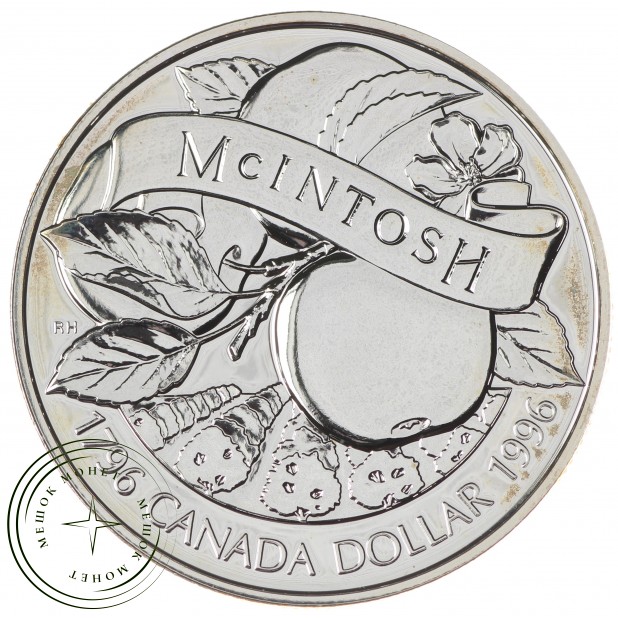 Канада 1 доллар 1996 яблоки Макинтош