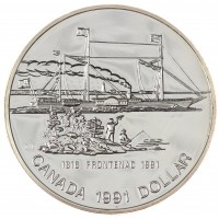 Канада 1 доллар 1991 175 лет пароходу Фронтенак