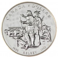 Канада 1 доллар 1990 300 лет путешествию Генри Келси