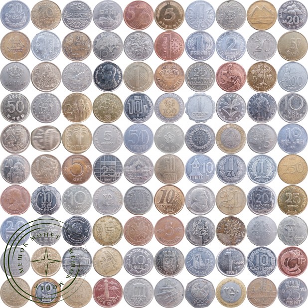 Набор монет мира без повторов 340 монет из 95 стран — 937046182
