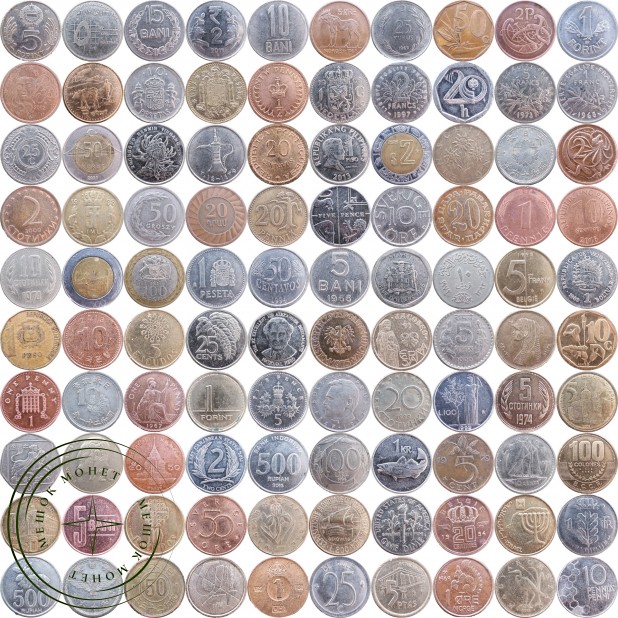 Набор монет мира без повторов 340 монет из 95 стран — 937046182
