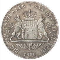 Копия 1 талер 1866 Людвиг 2 Бавария
