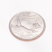 Монета США 25 центов 2003 Мэн