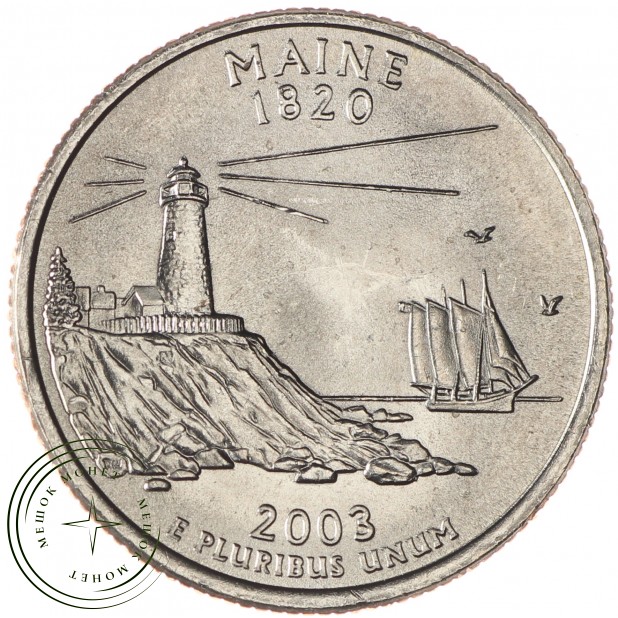 США 25 центов 2003 Мэн