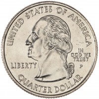 Монета США 25 центов 2003 Мэн