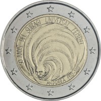 Монета Андорра 2 евро 2020 Избирательное право женщин (Буклет)