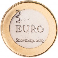 Монета Словения 3 евро 2013 Толмин