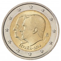 Монета Испания 2 евро 2014 Провозглашение королём Филипа VI