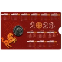 Монета Приднестровье 1 рубль 2025 Год лошади 2026 в буклете
