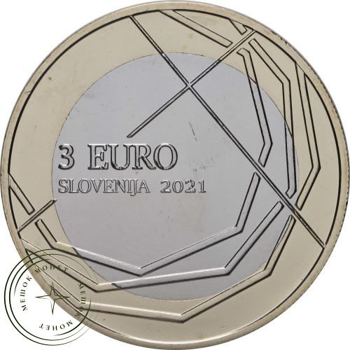 Словения 3 евро 2021 300 лет Скофья Лока — 937030961