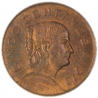 Монета Мексика 5 сентаво 1973
