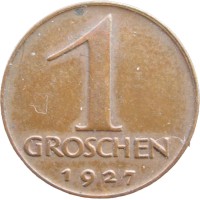 Монета Австрия 1 грош 1927