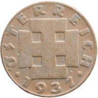 Монета Австрия 2 гроша 1937