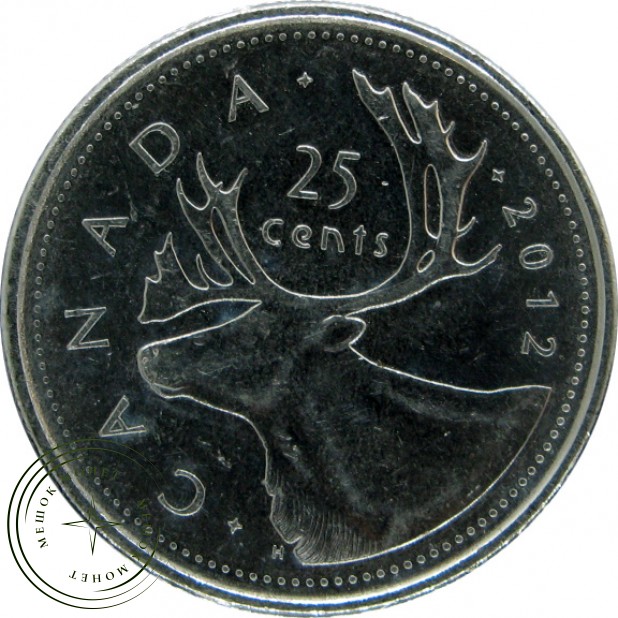Канада 25 центов 2012 Олень