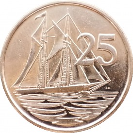 Монета Каймановы острова 25 центов 2005