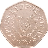 Монета Кипр 50 центов 2002