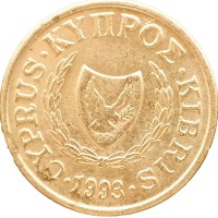 Монета Кипр 1 цент 1993