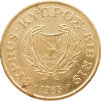 Монета Кипр 20 центов 1983
