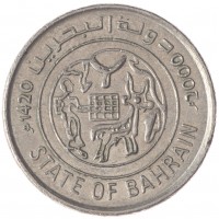 Монета Бахрейн 25 филс 2000