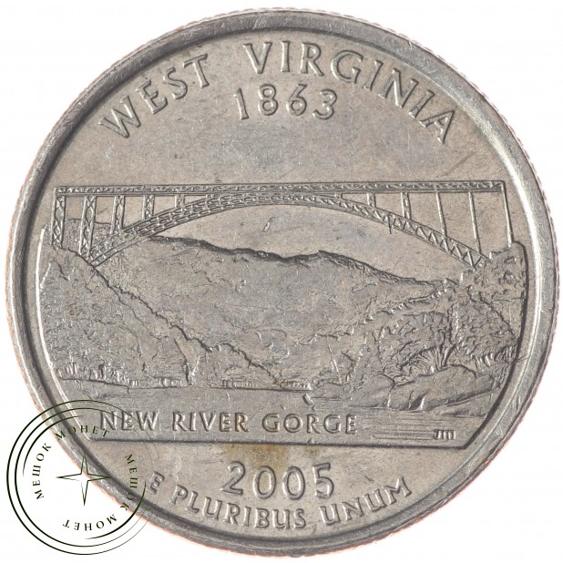 США 25 центов 2005 Западная Виргиния - 937032407