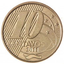 Монета Бразилия 10 сентаво 2011