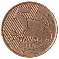 Монета Бразилия 5 сентаво 2009