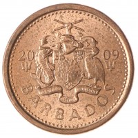 Монета Барбадос 1 цент 2009