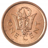 Монета Барбадос 1 цент 2009