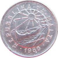 Монета Мальта 5 центов 1986