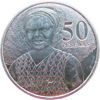 Монета Гана 50 песев 2007