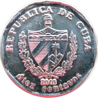 Монета Куба 10 сентаво 2013