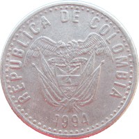 Монета Колумбия 50 песо 1994