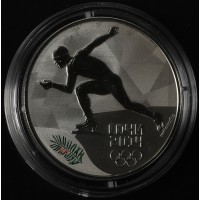 Монета 3 рубля 2014 Бег на коньках в оригинальном футляре