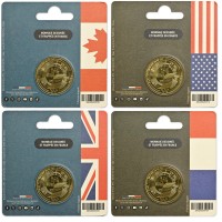 Франция набор из 4 монет 1/4 евро 2025 VE-Day