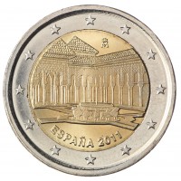 Монета Испания 2 евро 2011 Львиный дворик в Альгамбре Гранада