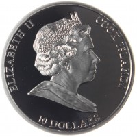 Монета Острова Кука 10 долларов 2008 Русский царь Алексей Михайлович