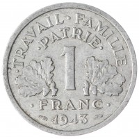 Франция 1 франк 1943