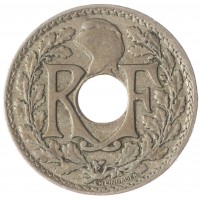 Монета Франция 10 сентим 1918