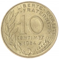 Франция 10 сентим 1984