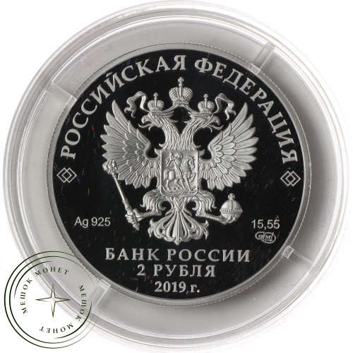 2 рубля 2019 Калашников