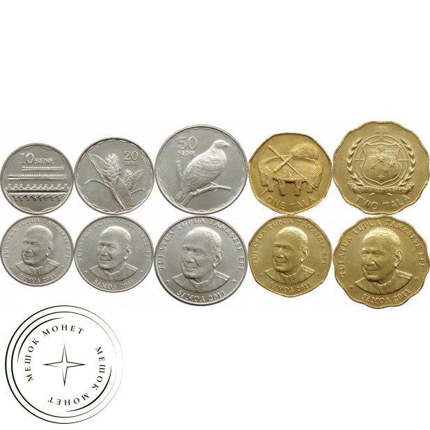 Самоа набор регулярных монет 2011 год