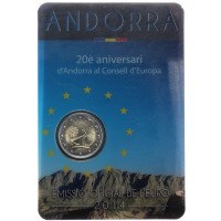 Андорра 2 евро 2014 20 летие вступления Андорры в совет Европы (буклет)