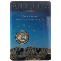 Монета Андорра 2 евро 2014 20 летие вступления Андорры в совет Европы (буклет)
