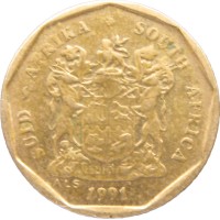 Монета ЮАР 10 центов 1992