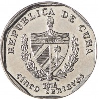 Монета Куба 5 сентаво 2016