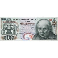 Банкнота Мексика 10 песо 1975