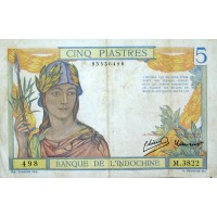 Банкнота Французский Индокитай 5 пиастр 1932